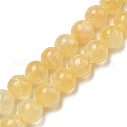 Natural Honey Calcite Beads Strands, Round, 6mm, Hole: 0.8mm, about 64~65pcs/strand, 15.59~15.87''(39.6~40.3cm)