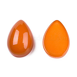 Непрозрачные кабошоны из смолы, имитация нефрита, слеза, оранжево-красный, 12x8x4.5 мм