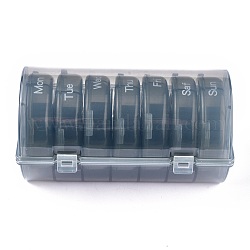 Органайзер для таблеток из полипропилена (пп) 3 раз в день, переносной дорожный футляр для таблеток с влагонепроницаемой конструкцией, съемная большая коробка для таблеток, светло-серый, 15.3x8.5x8 см