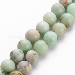 Hebras naturales de perlas de crisoprasa, redondo, 6mm, agujero: 0.8 mm, aproximamente 30~33 pcs / cadena, 7.6 pulgada