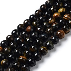 Natural Tiger Eye Dyed Beads Strands, Grade AB, Round, 8.5mm, Hole: 1.2mm, about 46~48pcs/strand, 14.96~15.20''(38.6cm)