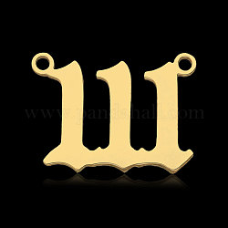 201 Stainless Steel Pendants, Number, Real 18K Gold Plated, Num.1, 12~14x18~26x1mm, Hole: 1.4mm