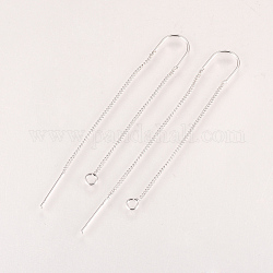 Brass Stud Earring Findings, Ear Threads, Nickel Free, Real Platinum Plated, 103mm, Hole: 2mm, Pin: 0.8mm