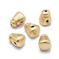 Abalorios de latón de 3 agujeros, cuentas perforadas en t, dorado, 17.5x13x13.5mm, agujero: 2.5~3 mm