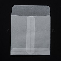 Quadratische durchscheinende Pergamentpapiertüten, für Geschenktüten und Einkaufstüten, Transparent, 101 mm, Tasche: 81x79x0.4 mm