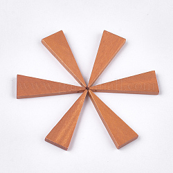Расписные деревянные подвески, треугольные, коралл, 39.5x14x4 мм, отверстие : 1 мм