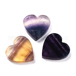 Pierre de palme coeur fluorite naturelle, pierre de poche pour la méditation d'équilibrage énergétique, 29x29x6~6.5mm