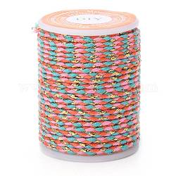 Cordón metálico de polialgodón de 4 cabo., cuerda de algodón macramé hecha a mano, para colgar en la pared de cuerda, diy artesanal hilo de tejer, colorido, 1.5mm, alrededor de 4.3 yarda (4 m) / rollo