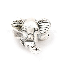 Perline in lega stile tibetano, elefante, argento antico, 11x11.5x6.5mm, Foro: 3.4 mm, circa 304pcs/500g