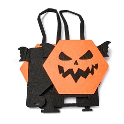 Sacs de bonbons d'halloween en feutre de diable avec poignées, sac cadeau de friandises d'halloween cotillons pour les enfants, orange, 23 cm, sac: 12.4x16.6x7.9cm