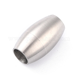 Placcatura ionica (ip) 304 chiusure magnetiche in acciaio inossidabile con estremità incollate, stile matte, proiettile, colore acciaio inossidabile, 18x10.5mm, Foro: 6 mm
