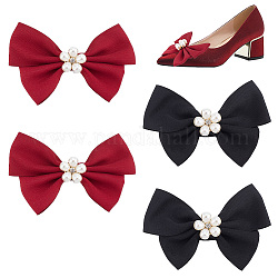 Ph pandahall 2 пара зажимов для обуви с бантом и лентой, 2 цвет, элегантная обувь с пряжкой и бантом, клипса на съемной ленте, декоративные зажимы для обуви для женской обуви, пакет, пакет, черный и красный