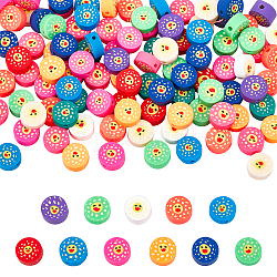 Nbeads 5 Strands Handmade Polymer Clay Beads Strands, for DIY Jewelry Crafts Supplies, Flat Round with Duck, Mixed Color, 9x4mm, Hole: 1.5mm, about 40pcs/strand, 15.16 inch ~15.55 inch(38.5cm), 5 strands/box