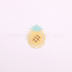 Computerized Embroidery Cloth Iron on/Sew on Patches, Costume Accessories, Appliques, Pineapple, Yellow, 46x34mm