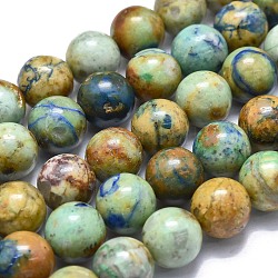 Brins de perles de chrysocolle et de lapis-lazuli lisses naturelles, ronde, 8~8.5mm, Trou: 0.8mm, Environ 48 pcs/chapelet, 15.35 pouce (39 cm)