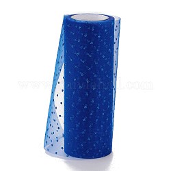 Glitzerdeko-Netzbänder, Tüllstoff, für Hochzeitsdekoration, Röcke Dekoration machen, Blau, 5.90~5.94 Zoll (15~15.1 cm), 10 Yards / Rolle