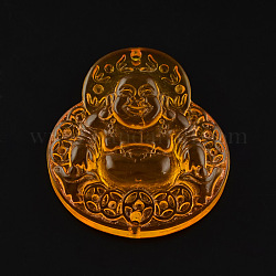 Imitation Beeswax Resin Links, Buddha, Dark Orange, 57x52.5x14mm, Hole: 2.5mm