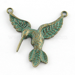 / Hawk pendenti della lega di zinco fascino aquila, cadmio & nichel &piombo libero, bronzo antico e patina verde, 40x38x3mm, Foro: 2 mm
