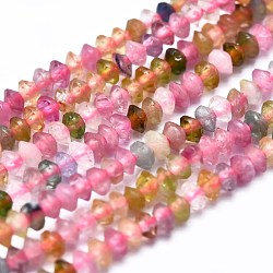 Chapelets de perles en tourmaline naturelle, facette, Toupie, 2x1mm, Trou: 0.5mm, Environ 390 pcs/chapelet, 15.35 pouce (39 cm)