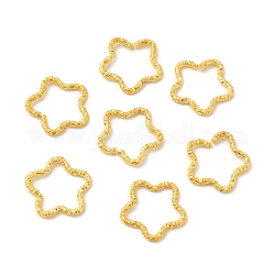 50 anello di collegamento in ferro, anelli aperti strutturati, oro, stella, 16x16.5x1.5mm, diametro interno: 12x14mm
