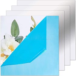 PET Plastic Mirror Wall Stickers, with Adhesive Back, for Home Living Room Bedroom Decoration, Square, Blue, 25x25x0.02cm, 9pcs/set