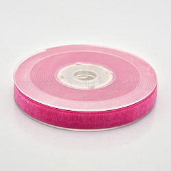 Cinta de terciopelo de poliéster para embalaje de regalo y decoración de festival, de color rosa oscuro, 1/2 pulgada (13 mm), aproximamente 25yards / rodillo (22.86 m / rollo)
