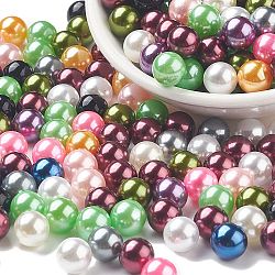 Perles en plastique ABS, perle d'imitation, sans trou, ronde, couleur mixte, 8 mm; environ 2000 PCs / sac