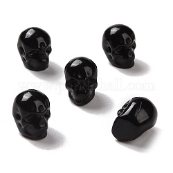 Cuentas de obsidiana naturales, halloween cráneo, 11~11.5x8.5~9x11~11.5mm, agujero: 0.9~1 mm