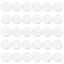 Кулоны из латуни pandahall, штамповка пустой метки, плоско-круглые, серебристый цвет, 20x1 мм, отверстие : 2 мм, 30 шт / коробка