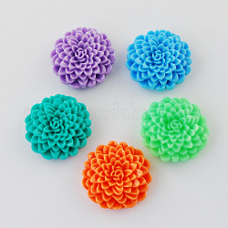 Resin Cabochons, Flower, Mixed Color, 24x7mm
