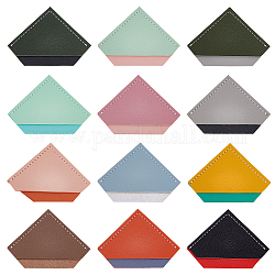 Olycraft 12 Stück 12 Farben Kunstleder-Seitenecken, Bucheckenschützer, Notebook-Schutz, Diamantform, Mischfarbe, 53x72x3.5 mm, 1 Stück / Farbe
