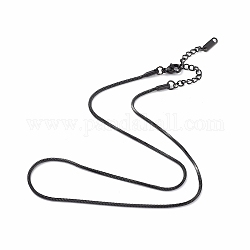 304 collier chaîne serpent ronde en acier inoxydable pour homme femme, gunmetal, 15.75 pouce (40 cm)