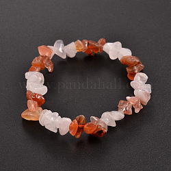 Bracelets extensible avec perles en pierre précieuse, agate rouge, 50mm