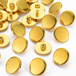 Пластиковые кнопки 1-отверстие, плоско-круглые, золотые, 17.5x8 мм, отверстие : 3 мм