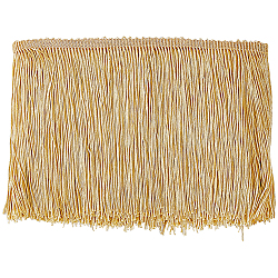 Finiture in nappe con frange in poliestere, per tenda, accessori costume, oro, 150x1mm, 10 iarde/carta