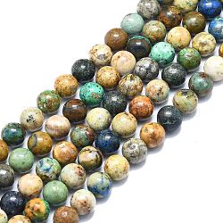 Fili di perline naturali di crisocolla e lapislazzuli, tondo, 9.5~10mm, Foro: 1 mm, circa 41pcs/filo, 15.55 pollice (39.5 cm)