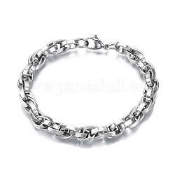 201 bracelet chaîne corde en acier inoxydable, bracelet motif constellation du bélier pour hommes femmes, couleur inoxydable, 9-1/8 pouce (23 cm)
