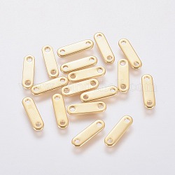 201 Stainless Steel Chain Tabs, Chain Extender Connectors, Oval, Golden, 12x3x1mm, Hole: 1.4mm