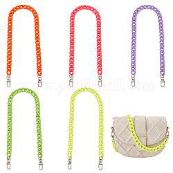Wadorn, 5 Uds., 5 colores, cadena de bordillo de acrílico, correas para bolso de hombro, con broches de aleación giratorias, para accesorios de reemplazo de manijas de bolsas, color mezclado, 61 cm, 1pc / color