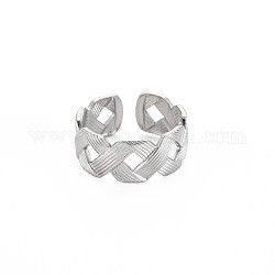 304 anello per polsino aperto cavo in acciaio inossidabile per donna, colore acciaio inossidabile, misura degli stati uniti 9 1/4 (19.1mm)