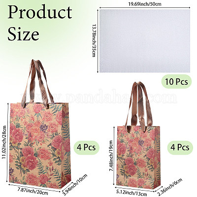 8 шт. 2 стиля бумажная упаковка с принтом в виде розы rotro&nbsp;ABAG-BBC0001-32-1