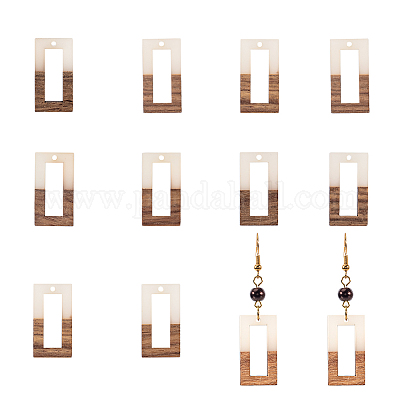 Подвески из смолы и дерева RESI-OL0001-09B-1