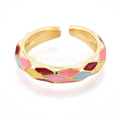 Кольца-манжеты из латуни и эмали для женщин KK-T071-83G-1