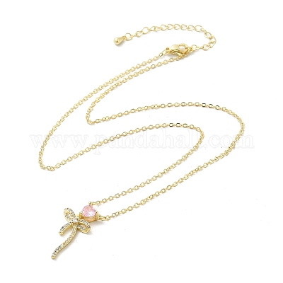 Ожерелье с кулоном из кубического циркония NJEW-S441-03C-G-1