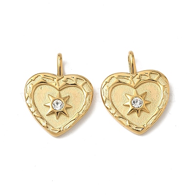 Подвески из нержавеющей стали 304 со стразами STAS-V015-07C-G-1