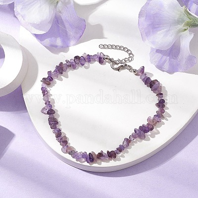 Натуральный драгоценный камень бисер ножные браслеты AJEW-AN00583-12-1