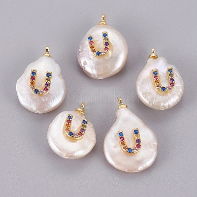 Подвески из натурального пресноводного жемчуга PEAR-F008-32G-U-1