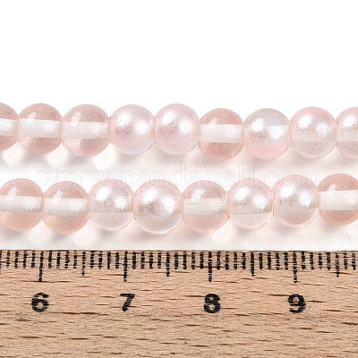 Запекание окрашенные прозрачные стеклянные бусины нити DGLA-N011-6mm-03-1