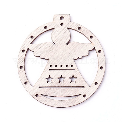 Неокрашенные деревянные большие подвески WOOD-F007-04-1