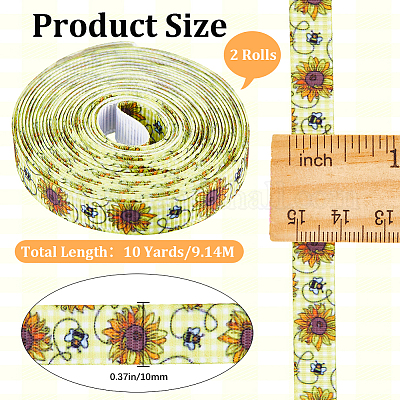 Полиэстеровые ленты с принтом пчел SRIB-WH20020-018A-1